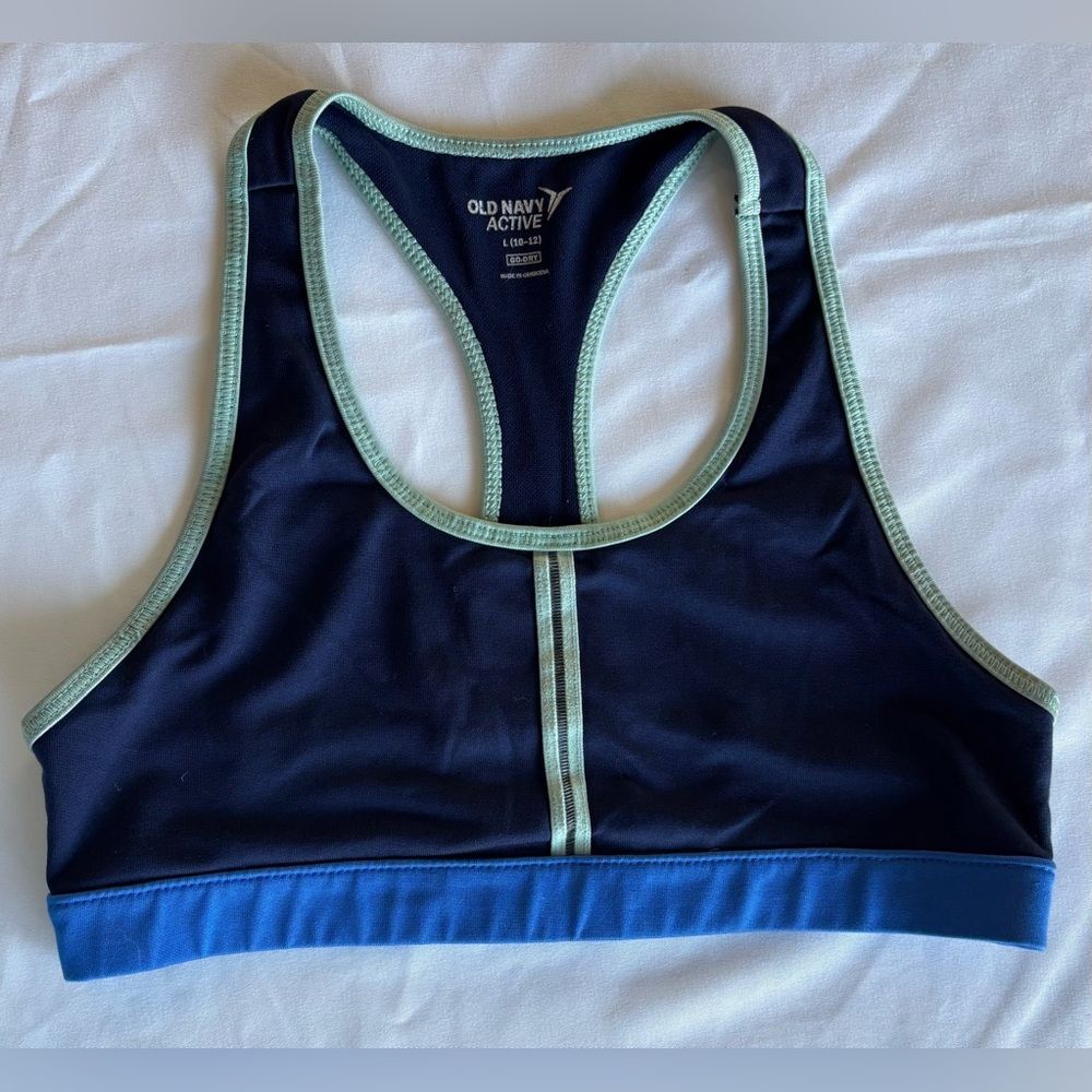 Old Navy Active Go Dry Sports Bra Girls Sz Large 10-12 Blue